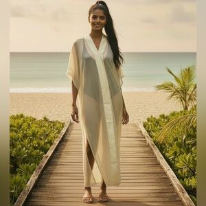 Vince Camuto Sand Geo Tie-Dye Caftan New With Tags